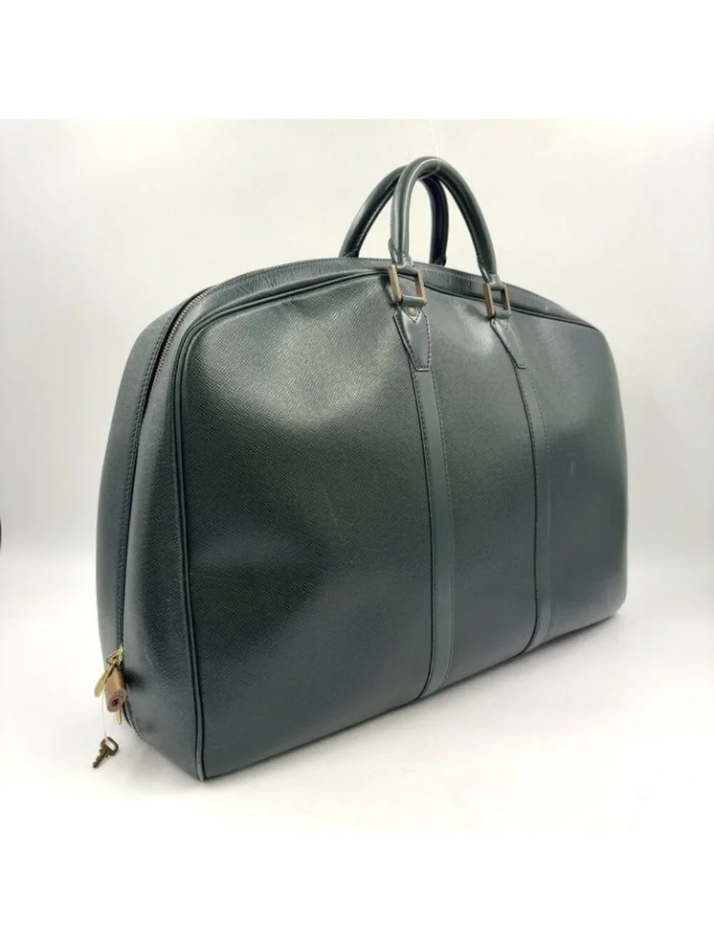 ★SOLD★ Louis Vuitton Elanga Un Posh Taiga Epi Sea Leather Green Boston Bag Gold - Picture 2 of 15